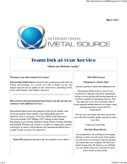 Team IMS at your Service - International Metal Source