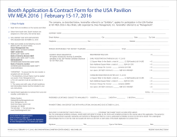 Booth Application & Contract Form for the USA Pavilion VIV MEA