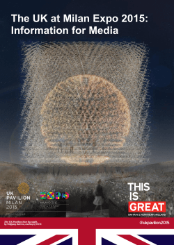 The UK at Milan Expo 2015: Information for Media