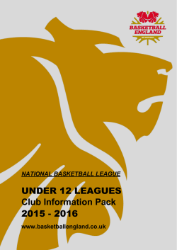 UNDER 12 LEAGUES Club Information Pack 2015 - 2016