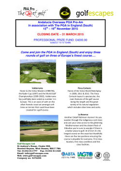 Andalucia Overseas PGA Pro-Am in association with The