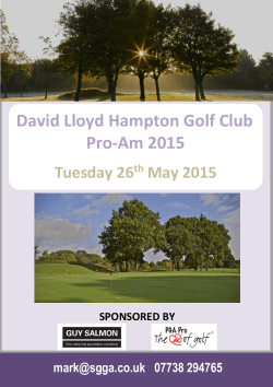 David Lloyd Hampton Golf Club Pro-Am 2015