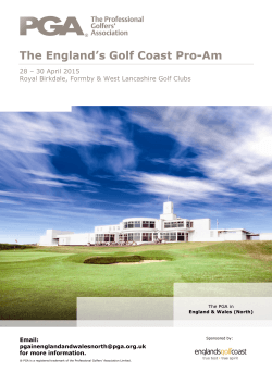 The England`s Golf Coast Pro-Am Booking Form