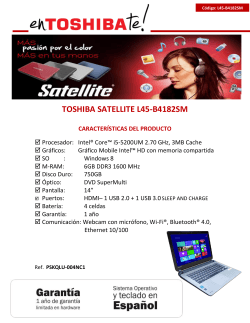 toshiba satellite l45-b4182sm caracterÃ­sticas del producto