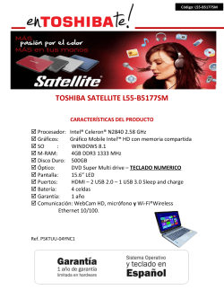 toshiba satellite l55-b5177sm caracterÃ­sticas del producto