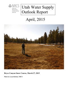 April, 2015 Utah Water Supply Outlook Report