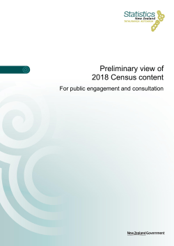 Preliminary view of 2018 Census content: For public