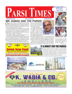 A BOOST FOR THE PARSIS