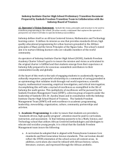 Draft Operators Proposal - Imhotep Institute Charter High School