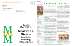 Meal with a Mission - Immanuel Lutheran Church