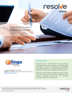 CASE STUDY: ELINGO Microsoft Dynamics CRM