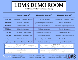 LDMS Demo Room Agenda