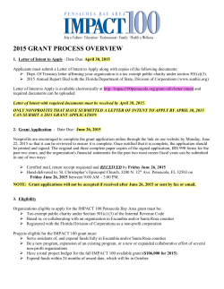 2015 grant process overview - IMPACT 100 Pensacola Bay Area