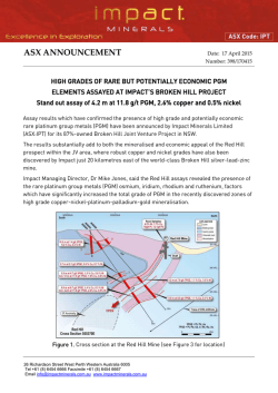 17 April 2015 - Impact Minerals