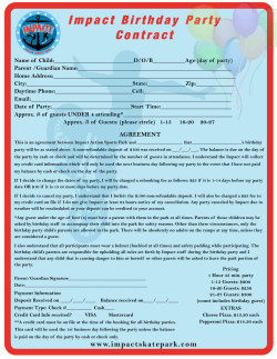 Birthday Party Contract - Impact Action Sports Park