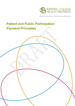 Participation Payment Principles - Imperial College Health Partners