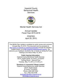 Imperial County Behavioral Health Services Mental Health Services