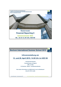 Mastermodul Financial Reporting II Sommersemester 2015 Mi