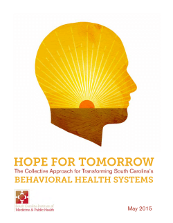 Hope for Tomorrow - South Carolina Institute of Medicine and Public