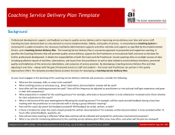 Coaching Service Delivery Plan Template Background