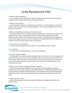 Unity Receptionist FAQ