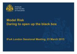 &acirc;Model Risk &acirc; Daring to Open The Black Box&acirc; (Powerpoint Slide