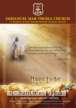 Parish Bulletin Apr-June 2015 - Doha Immanuel Mar Thoma Church