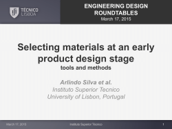 Selecting materials at an early product design stage