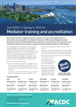 Mediator training and accreditation