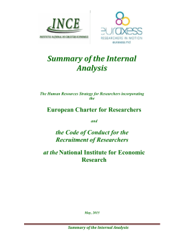 Summary of the Internal Analysis and Action Plan