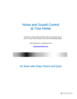 Noise and Sound Control Noise and Sound Control at Your Home at
