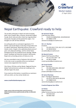 Nepal Earthquake: Crawford ready to help - Crawford