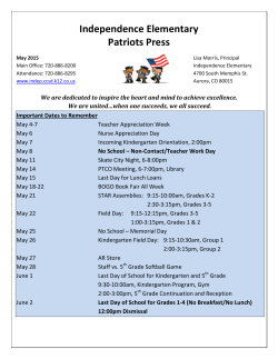 May 2015 Patriots Press - Independence Elementary