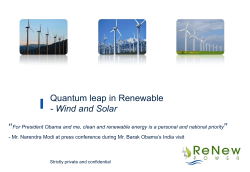 Quantum leap in Renewable - Wind and Solar