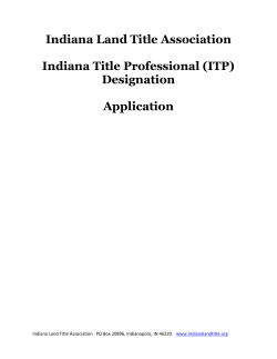 (ITP) Designation Application - Indiana Land Title Association