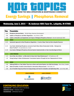 Energy Savings |Phosphorus Removal