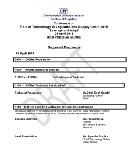 sugessted agenda - role of it in log & scm 2015