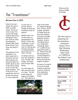 IC Transitioner Newsletter, April 2015