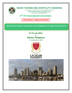 8TH ITHC INTERNATIONAL TOURISM CONFERENCE