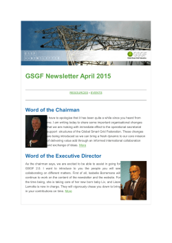 GSGF Newsletter April 2015