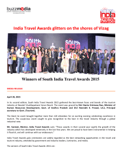 India Travel Awards glitters on the shores of Vizag (Year 2015)