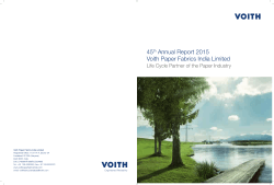 Annual Report 2015 - Voith Paper Fabrics India Limited