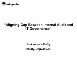 âAligning Gap Between Internal Audit and IT Governanceâ