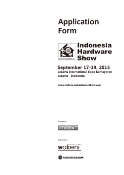 Application Form September 17-19, 2015