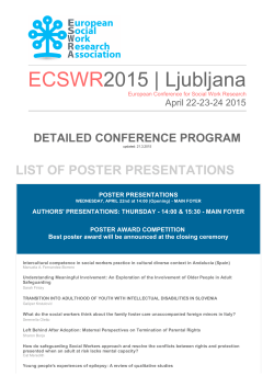 ECSWR2015 | Ljubljana