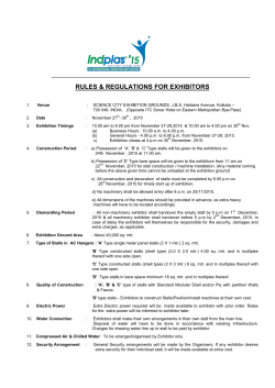 RULES & REGULATIONS FOR EXHIBITORS