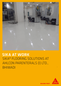 SIKAÂ® FLOORING SOLUTIONS AT AHLCON PARENTERALS (I