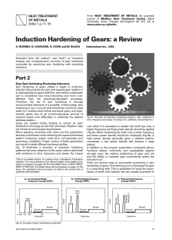 Induction Hardening of Gears: a Review