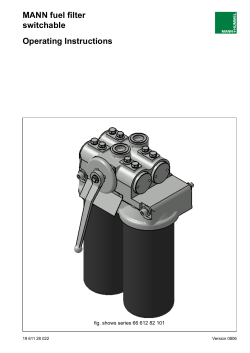 MANN fuel filter. switchable Operating Instructions
