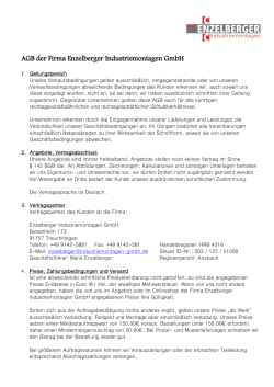 AGB der Firma Enzelberger Industriemontagen GmbH